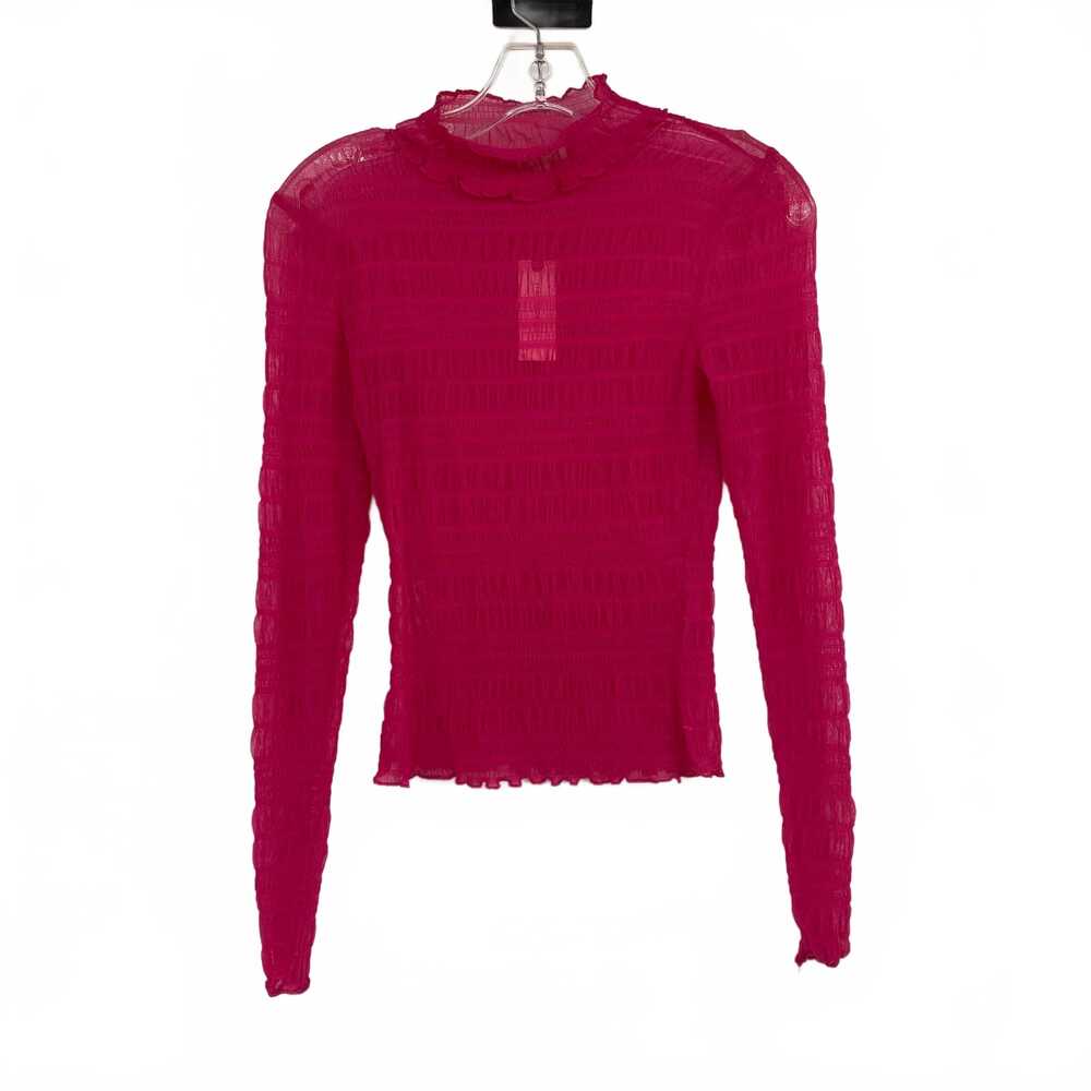 Pilcro and the Letterpress Pink Sheer Long Sleeve T-Shirt | Size XS